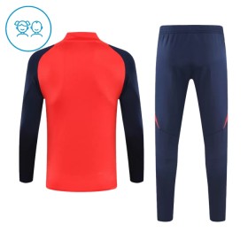 Manchester United Børn Trænings Sweatshirt Dragt 2024-25 Rød Kvart-Zip
